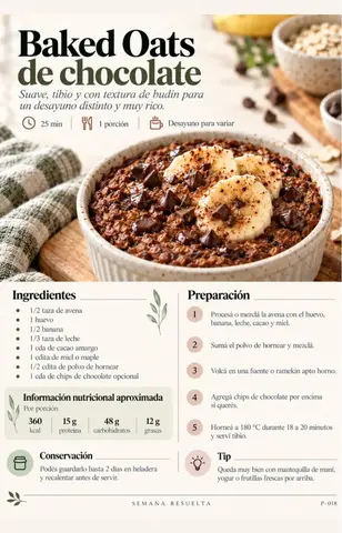 Página real de Baked Oats de chocolate