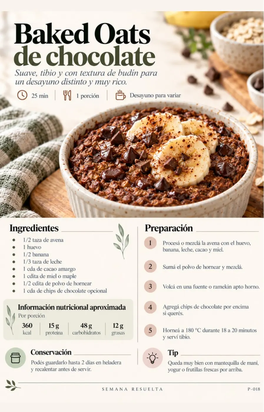 Página real de Baked Oats de chocolate